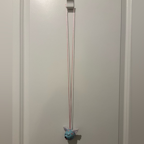 Vintage Whimsical Ceramic Flying Pig Necklace - Picture 6 of 6